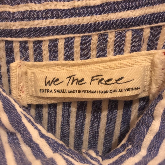 Free People blue and white striped button down - Picture 3 of 3